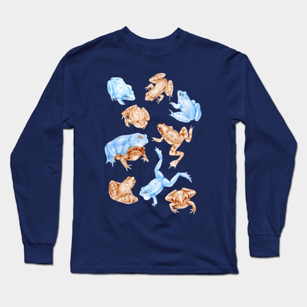 Moor frogs (Rana arvalis) Long Sleeve T-Shirt by Drawirm